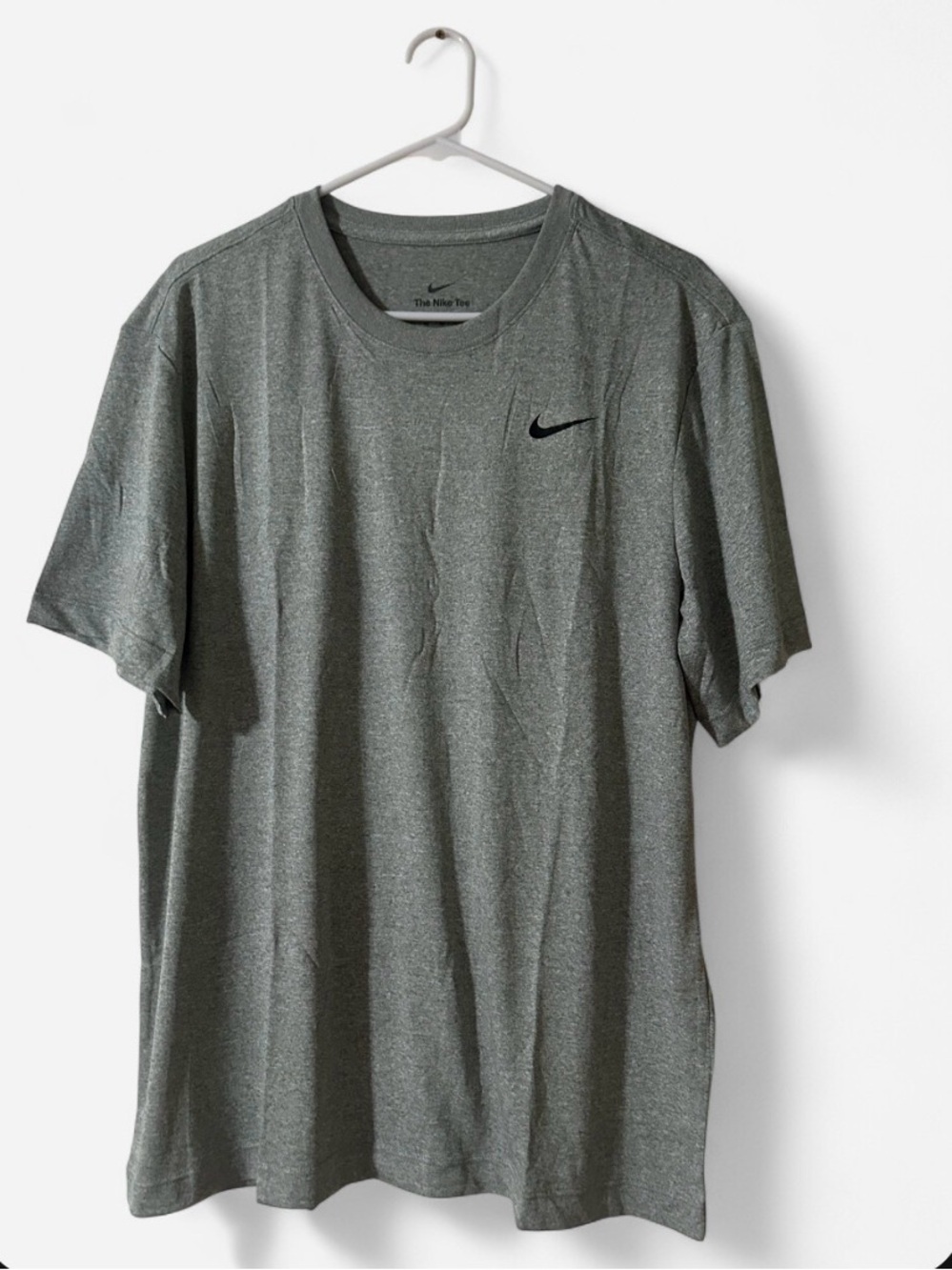 Nike Short-Sleeve Heather Gray Dri-FIT Crew Tee NWT - Picture 1 of 5